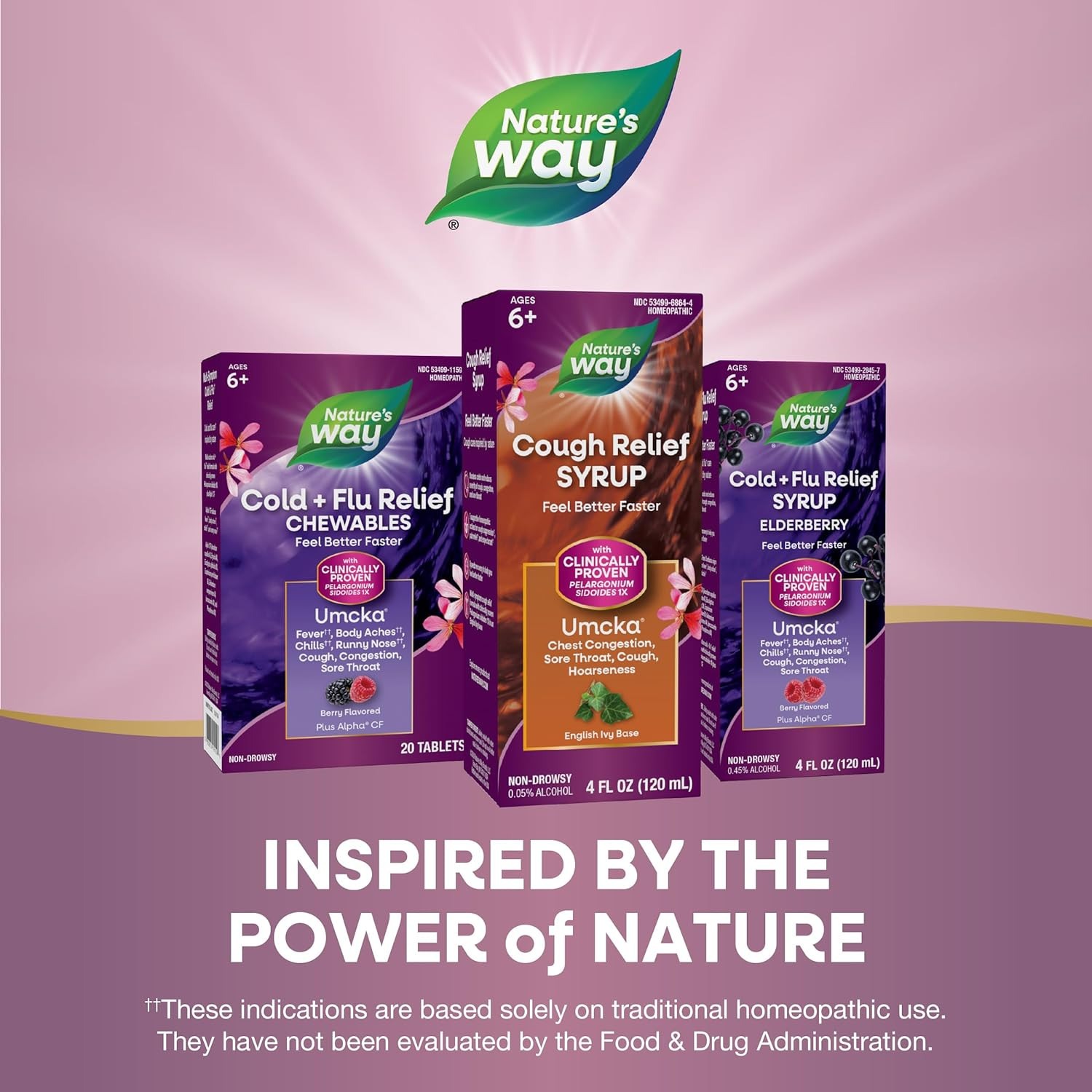 Nature's Way Cough Relief Syrup, Umcka, Chest Congestion, Sore Throat, Cough 4oz