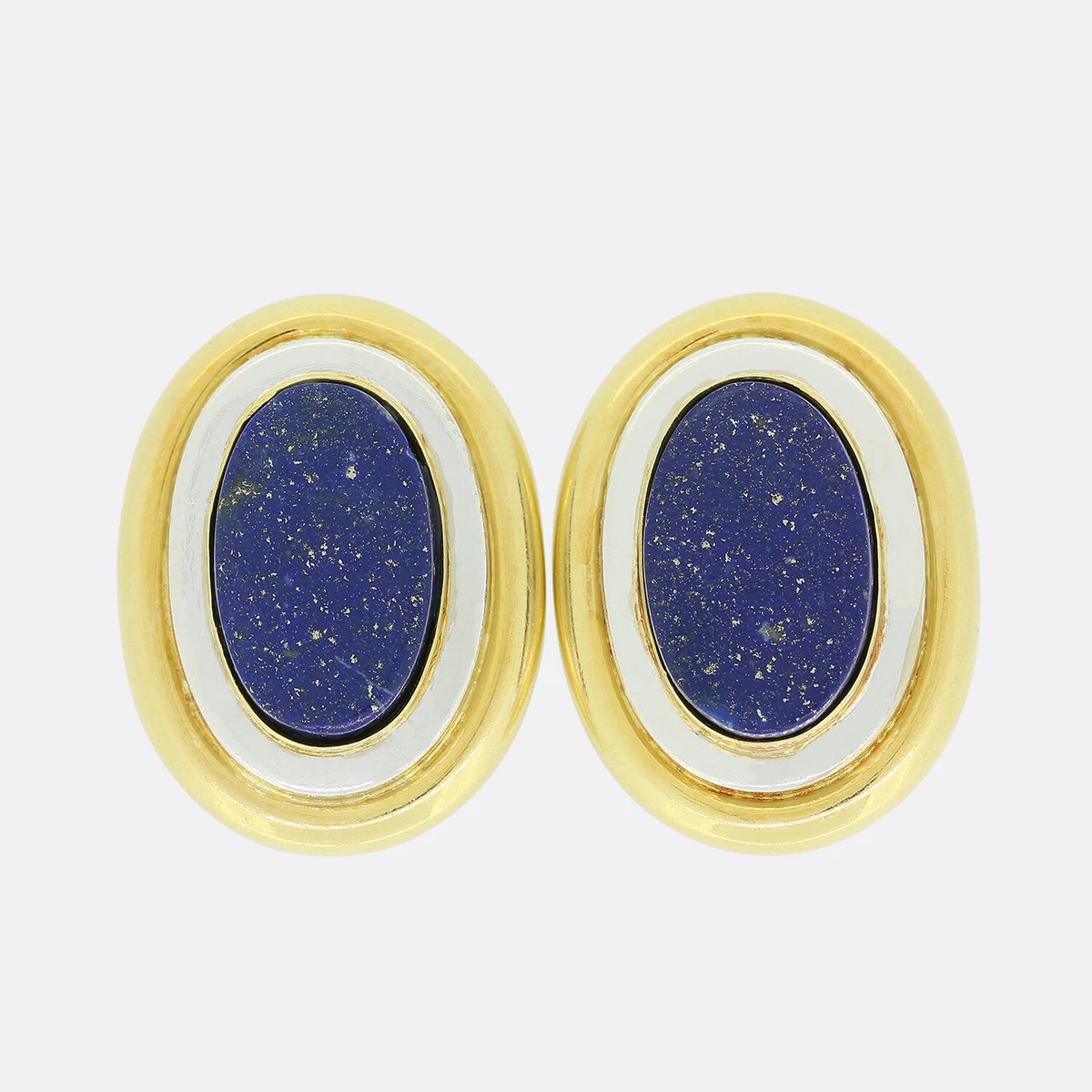 Tiffany Co. Paloma Picasso Lapis Lazuli Clip On Earrings Yellow