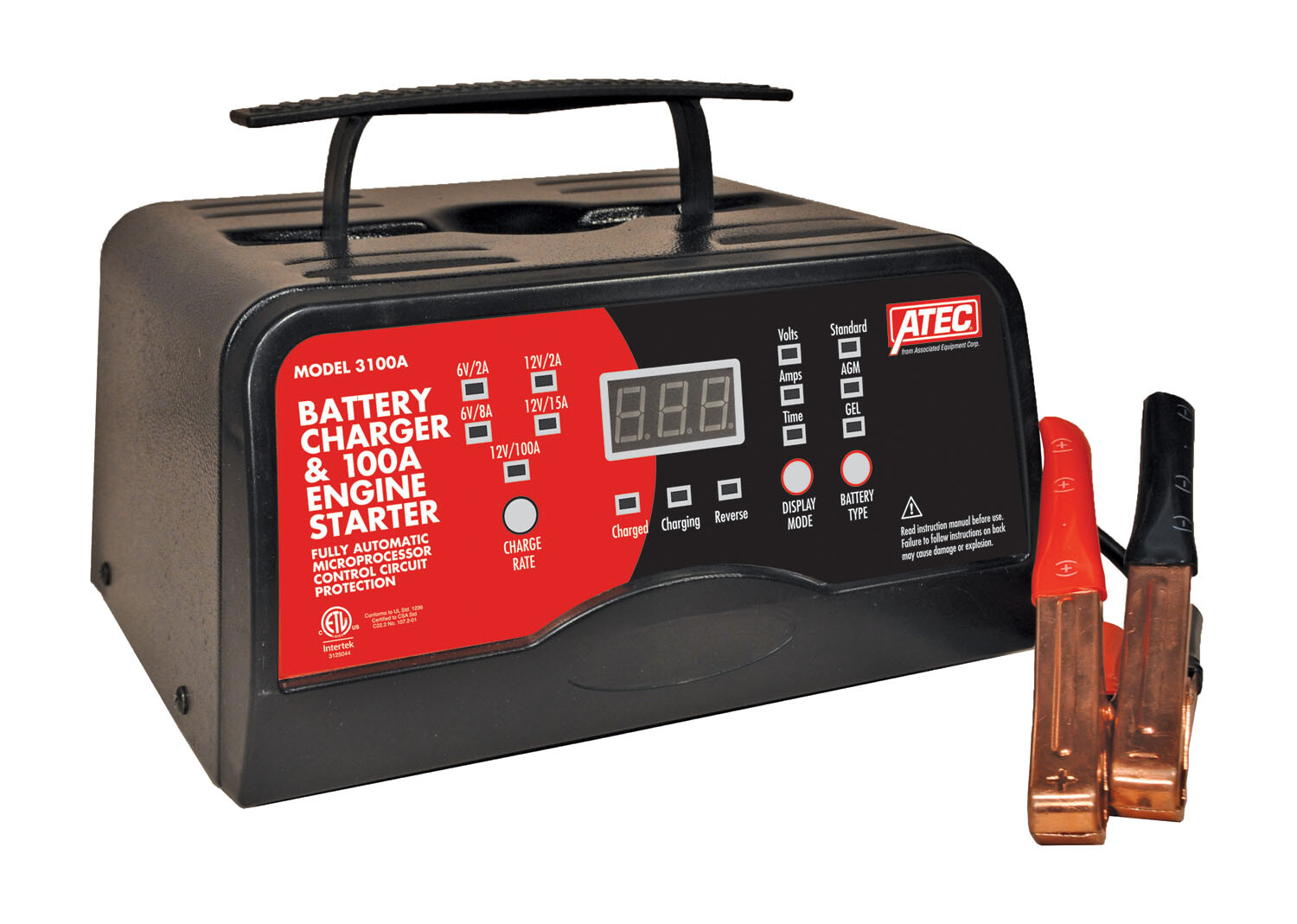 Associated 3100A Atec Battery Charger & 100 Amp Engine Starter, 12v 15/2 Amp