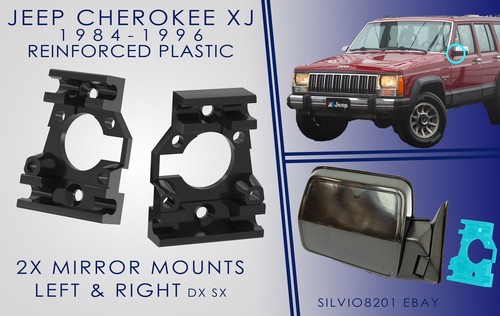 Jeep Cherokee XJ 84-96 Reinforced Mirror Mounts Supporti Specchietti 2pc Dx Sx - Foto 1 di 1