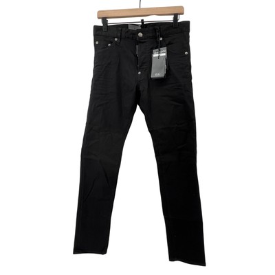 Dsquared2 Men 44 Cool Guy Stretch Cotton Jeans Black Bull Button Fly Slim NWT