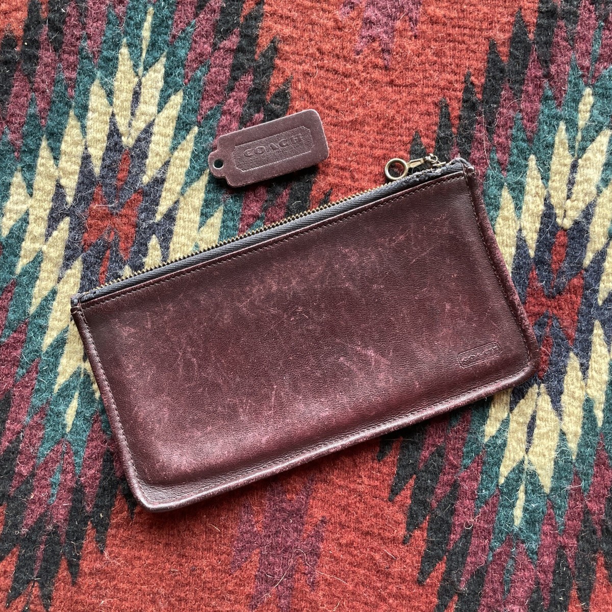 Vintage COACH MAHOGANY Slim Pouch 