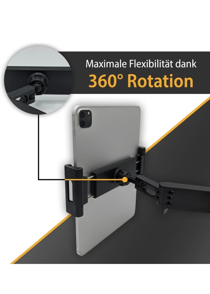 Tablet Halterung Auto Handyhalterung Tablethalter Kopfstütze für IPad, Samsung - Bild 3 von 4