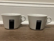 2 Lavazza Blue Collection Espresso 8oz Cup Apulum Hard Porcelain Tazza Colazione