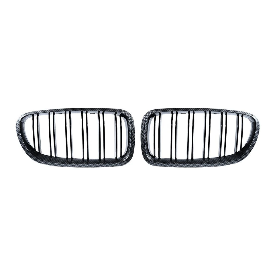 Carbon Fiber Dual Slats Kidney Grill for 10-16 BMW 5 Series F10 F11 M5 550i 535i Foto 2 de 4