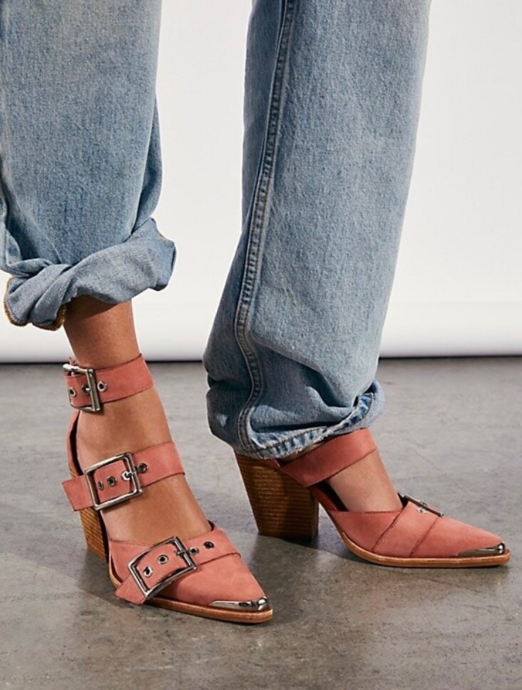 Free People Jeffrey Campbell Hendrix Heels Rose Pink Matte Leather