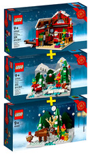 LEGO Christmas - Santa's Workshop + Winter Elves Scene + Santa Front Yard - NEW
