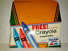 Vintage Double Cola Free Crayola Crayons Bottle Top Pack w/ 3 Crayons NOS SKU159