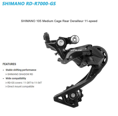 Shimano 105 R7000 11 Speed Groupset Road Bike Front Rear Derailleur GS Cassette - Picture 17 of 17
