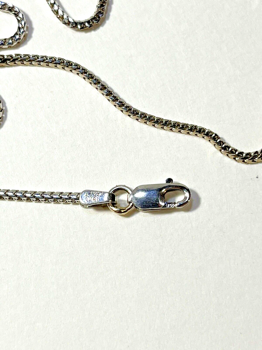 長いピアス18K white gold italy 750 18K YELLOW WHITE GOLD CHAIN 3 MM FLAT CLASSIC EYE LINK 19.7