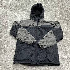 Columbia Reversible Fleece Jacket Boys Youth 14/16 Black Gray Hoodie Windbreaker