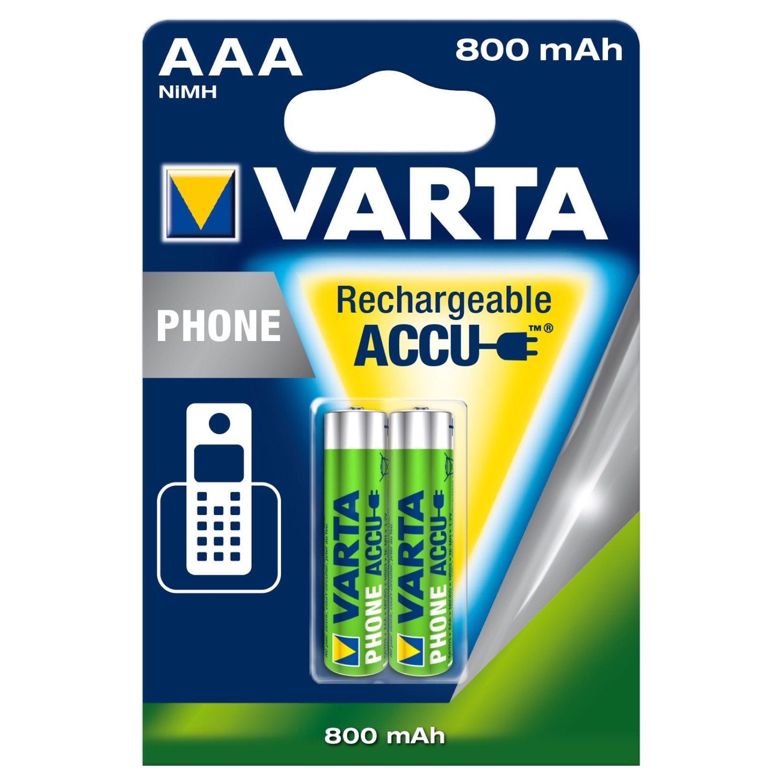 Thumbnail - 2stk Varta Aaa 800mah Micro Akku Nimh Phone T-sinus 721 Komfort