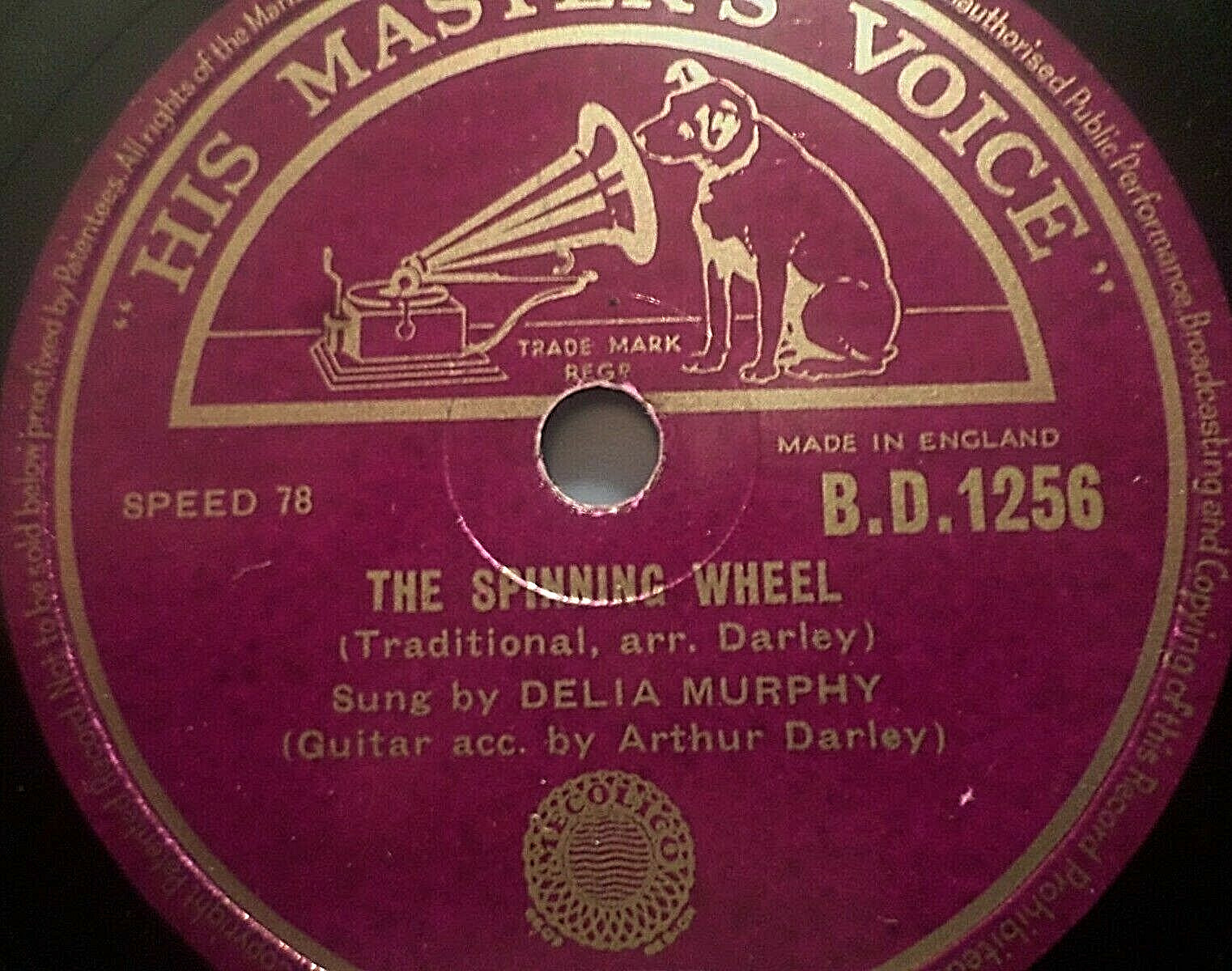 DELIA MURPHY "The Spinning Wheel / Three Lovely Lassies" HMV 1950 78rpm