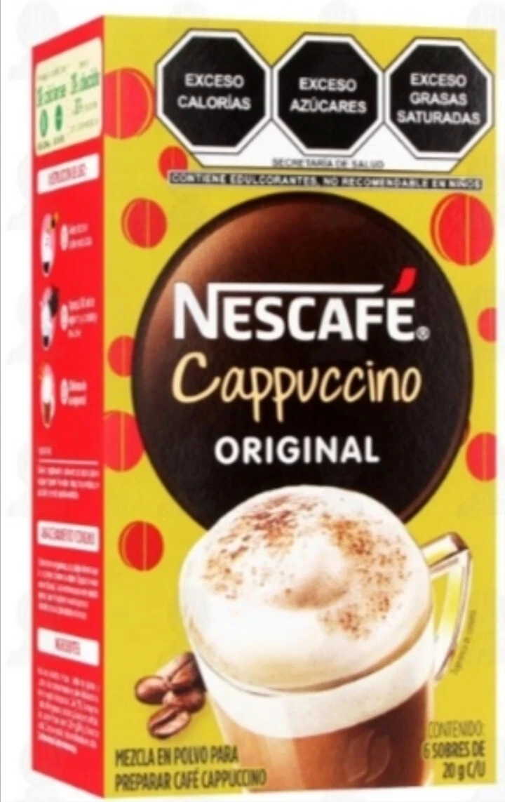 NESCAFE CAPPUCCINO ORIGINAL 6 SOBRES MEXICAN COFFEE INSTANT, nescafe