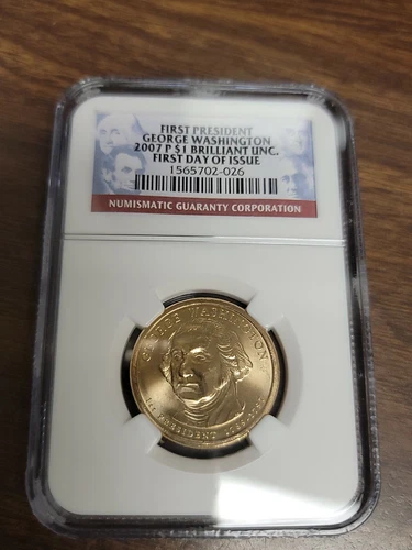 2007 P  Presidential Dollar - NGC BU - George Washington - First Day of Issue