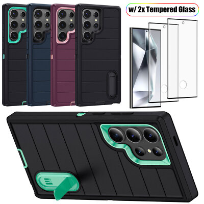 For Samsung Galaxy S24 Ultra/S24+/S24 5G Case Heavy Duty Cover / Tempered Glass