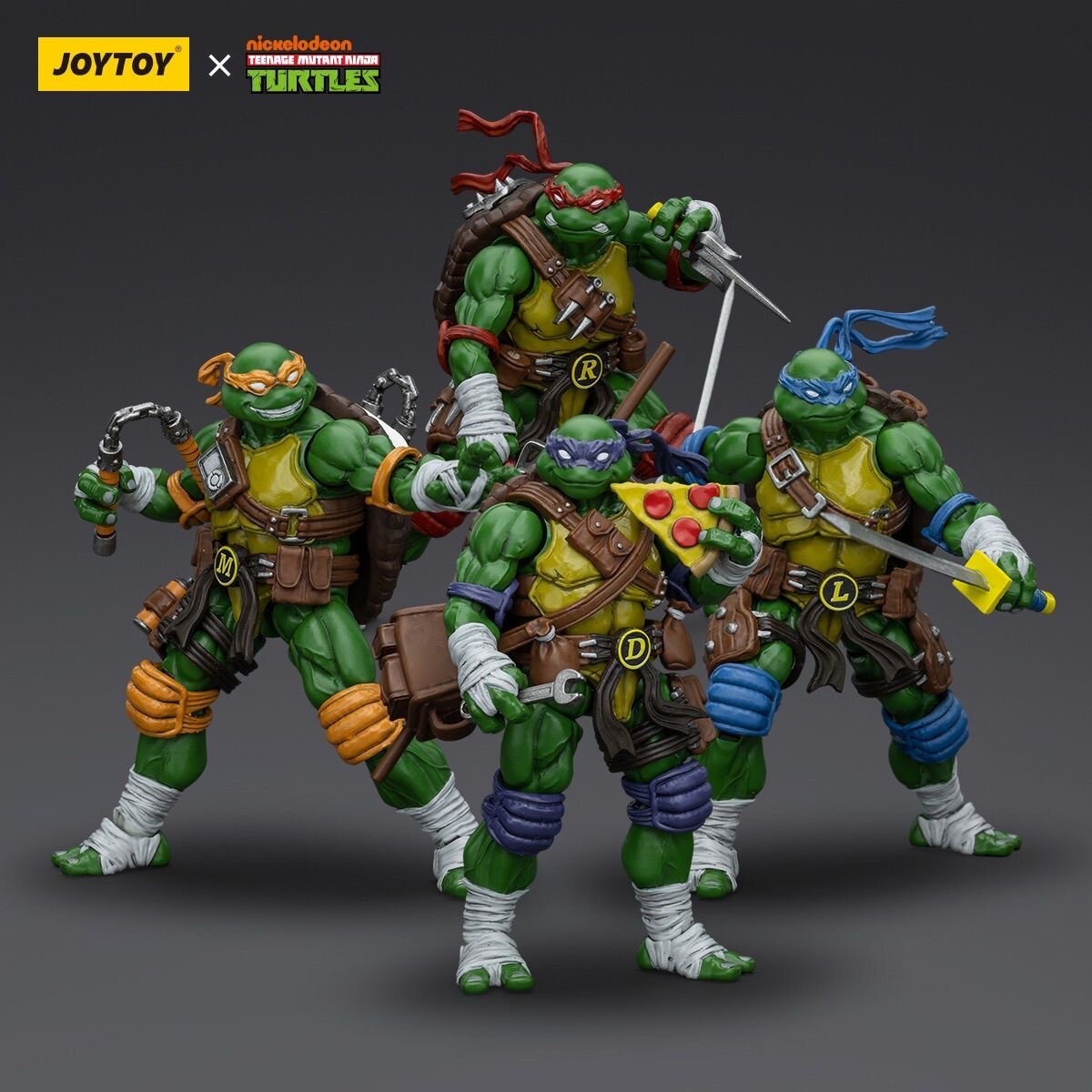 JOYTOY TMNT Teenage Mutant Ninja Turtles Set of 4 1/18 Complete