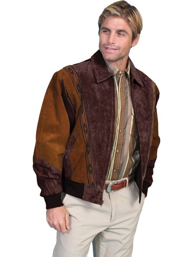Scully Leather Mens Western Boar Suede 