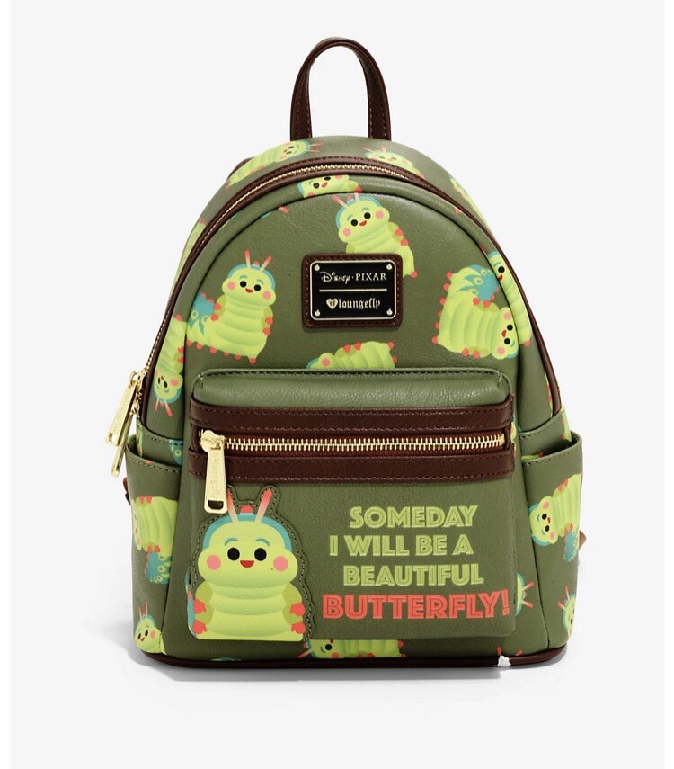Disney Backpack Loungefly Pixar Bugs life Beautiful Butterfly Plaid Green Blue Loungefly Disney Pixar Bug main image 3