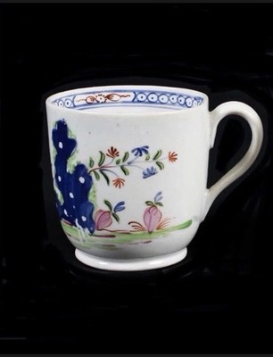 Antike englische Porzellan A&E Keeling Blue Rock 233 Teetasse 18. Jahrhundert