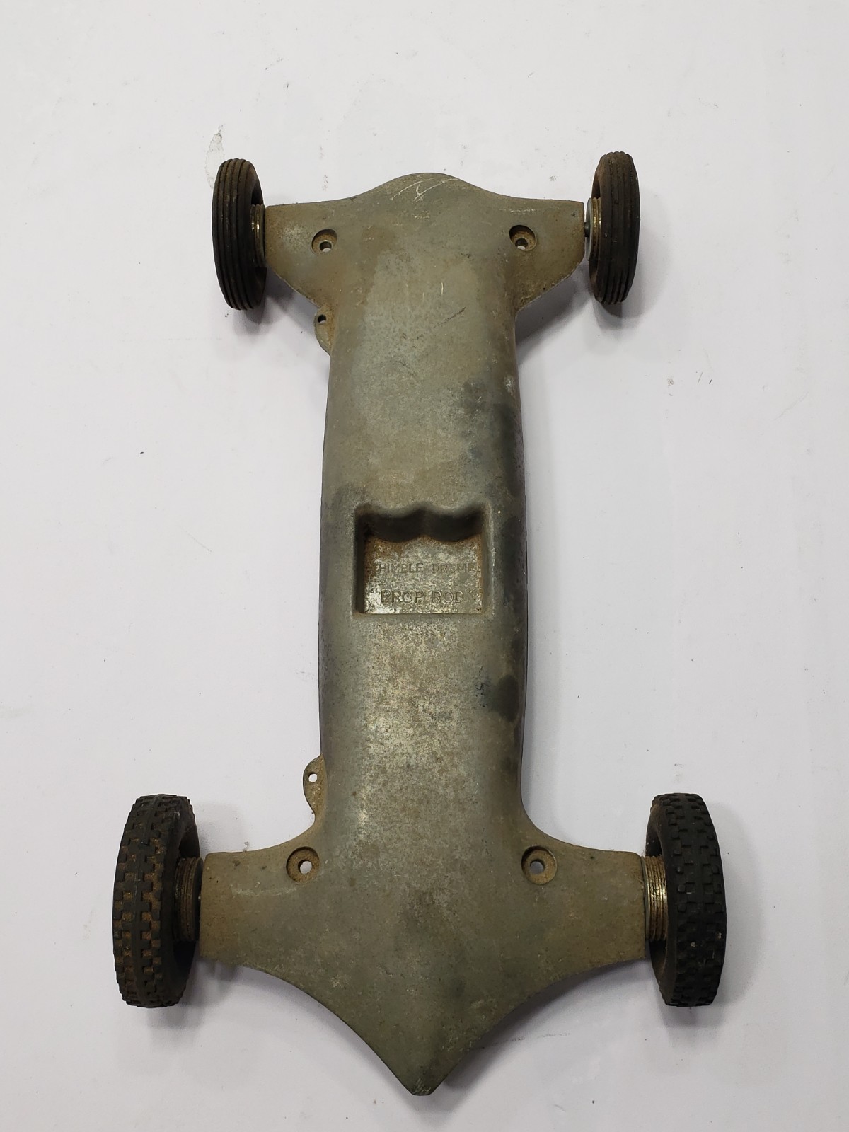 Vintage 1930s-1940s 11” Aluminum Cox Thimble Drome Prop Rod Tether Car Chassis