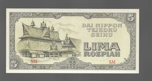 NIEDERLANDE INDIEN INDONESIEN JAPAN P-130a 5 Roepiah ND (1944) ... Auswahl Unc