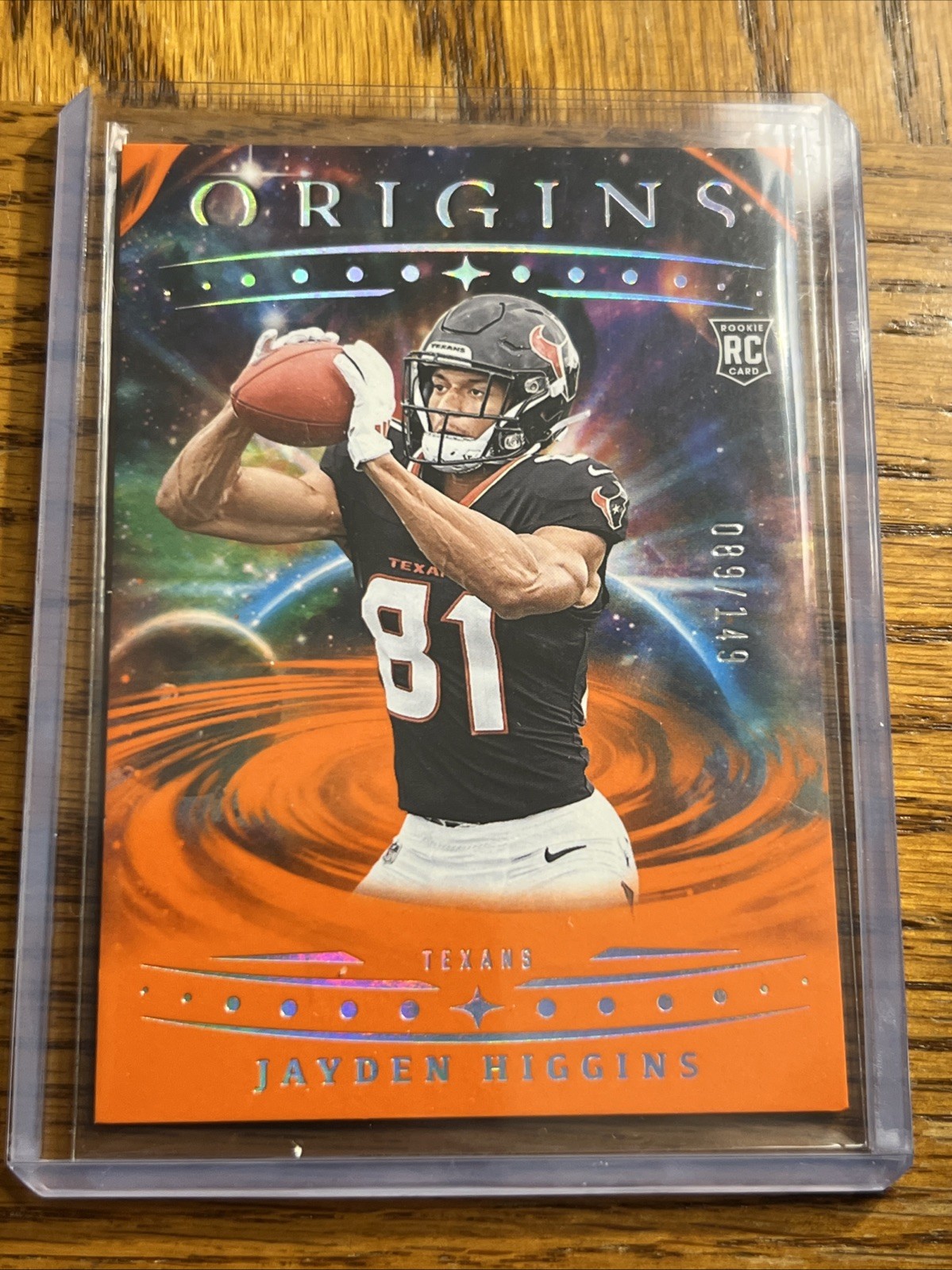 2025 Panini Origins Jayden Higgins Rookie #132 Orange #’d 89/149 RC Texans