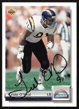 Leslie O'Neal Signed 1992 Upper Deck Gold Card G49 San Diego Chargers