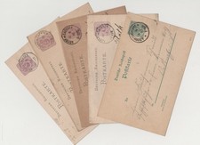 Adorf 1884/85/91 5x Postkarte DR Ganzsache u.a. Arnsgrün Mühlhausen Hermsgrün