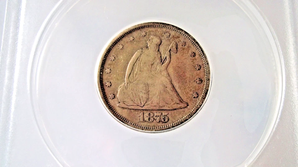 1875-S 20c Twenty Cent Piece ANACS VF20. Check pictures. Verify on anacs site. - Image 3 of 4