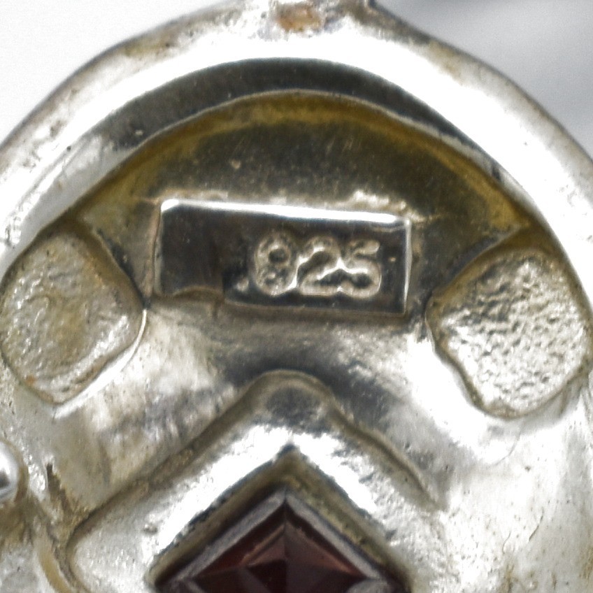 Vintage Solid Sterling Silver Locket Pendant Marc… - image 4