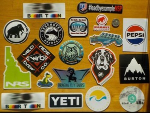 19 diff Outdoor Product Stickers - Burton Yeti River Rafting Guide NRS Beer