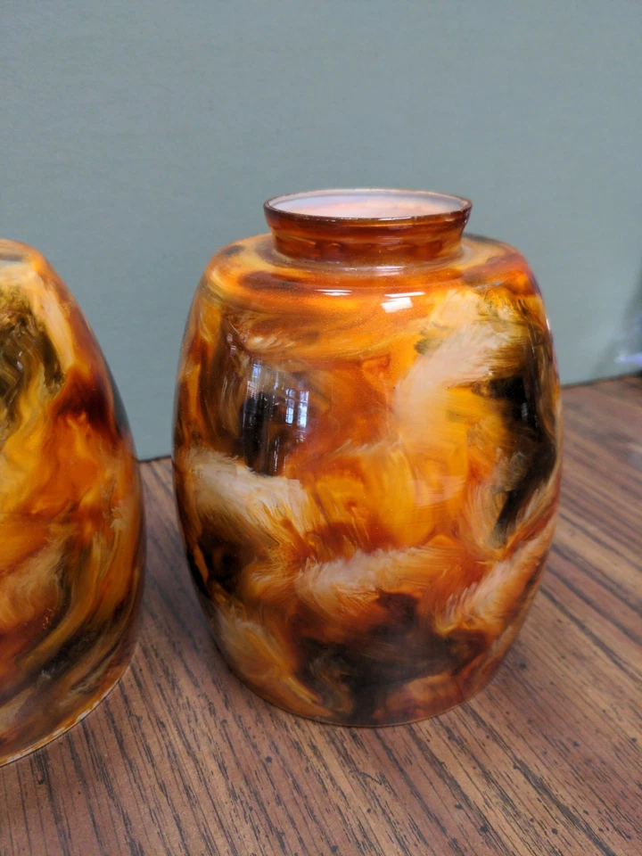 Par (2) Westinghouse 5-3/8" de Alto Fogata Soplada a Mano Pantalla de Vidrio 2" Apertura Foto 4 de 4