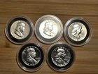 3 1963 and 2 1962 Ben Franklin Half Dollars  Proofs