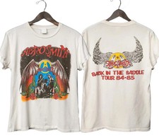 Camiseta básica unisex Aerosmith Back in the Saddle Tour 2 caras