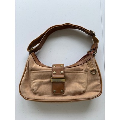 Moda Bella Y2K Small Shoulder Bag Purse Gold Buckle Faux Leather Hobo Boho