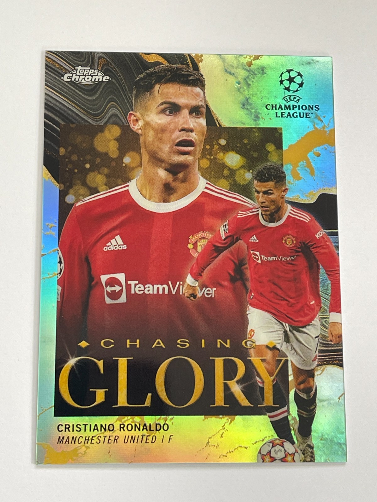 2021-22 Topps Chrome UCL Cristiano Ronaldo Chasing Glory Aqua /199 #CG-17