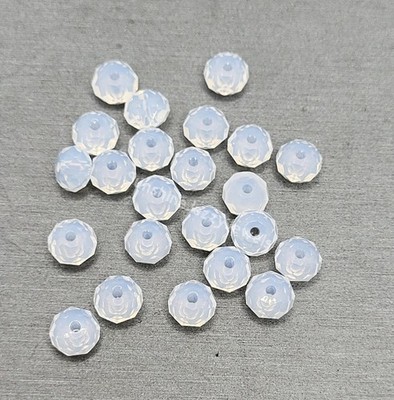 Swarovski Crystal White Opal Briolette Donut 5040 Beads; 6mm (12pc) or 8mm (6pc)
