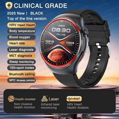 2025 New Nursing Health Laser Cure Blood Pressure Smart Watch Men Heart Rate Pul