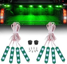 8PCS Truck Pickup Bed Light 24LED Green Cargo Rock Lighting Kits Color: Green