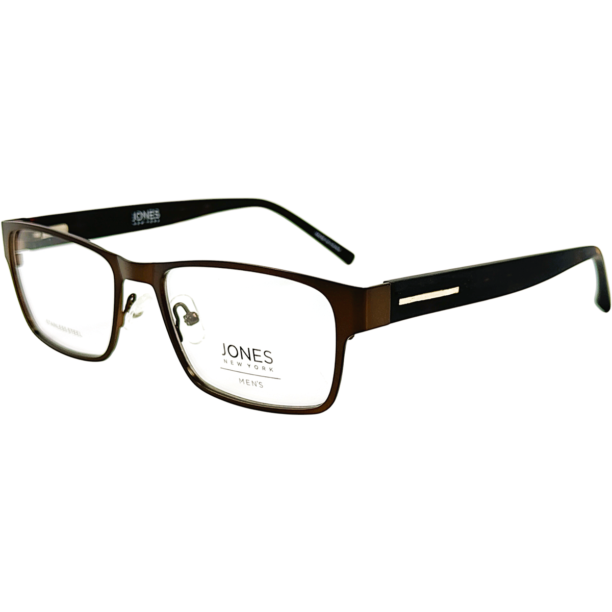 Jones New York J357 Mens Metal Eyeglass Frame Brown 55-18