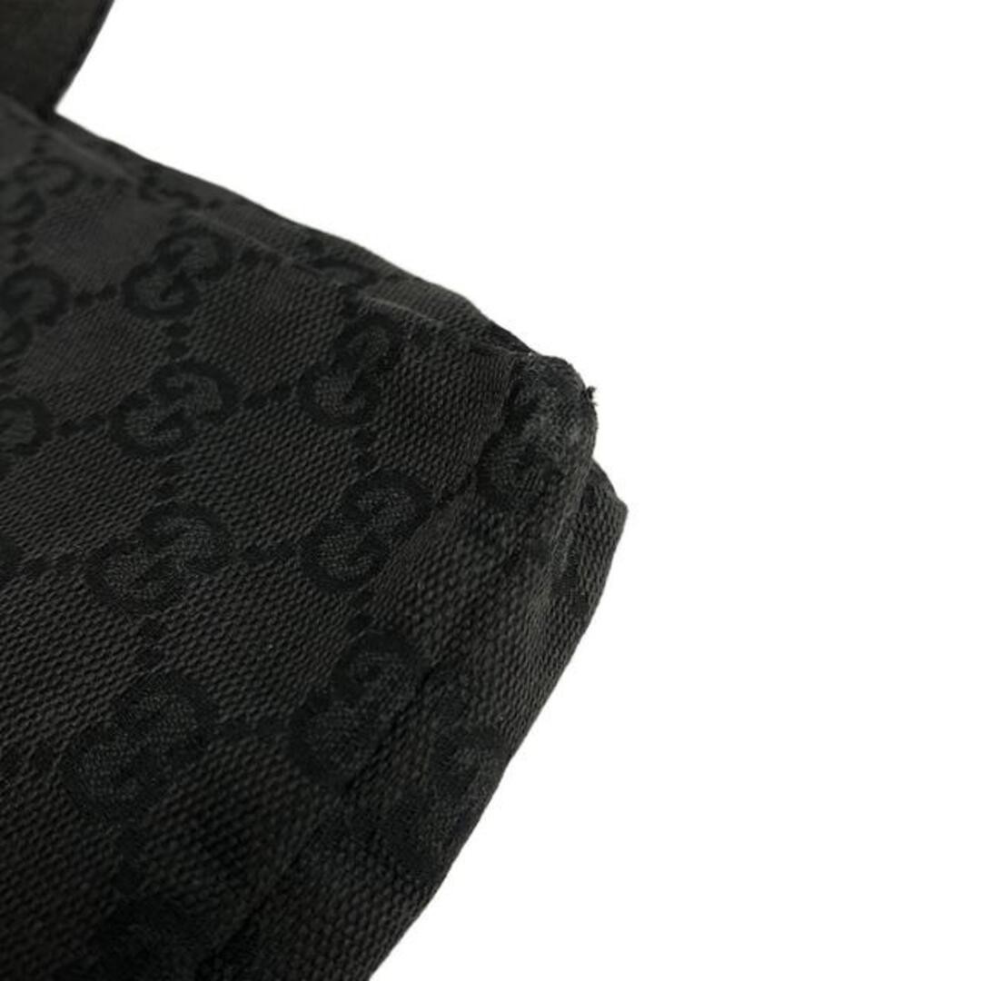 GUCCI Waist Pouch GG Pattern Black Leather Used 16.5cm x 29cm thumbnail 9