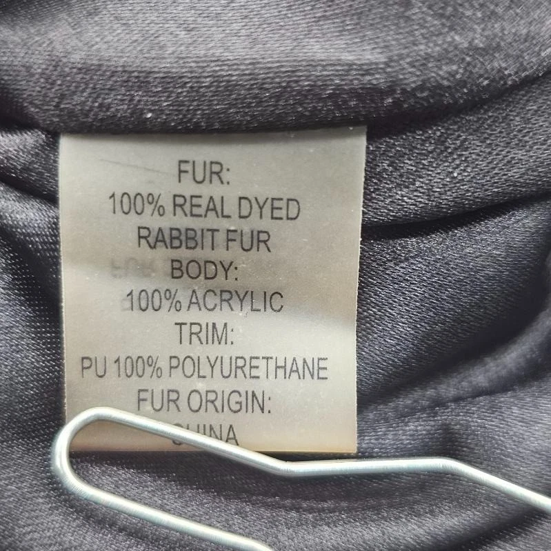 Chaleco de piel de conejo negro cintura ajustada talla L colección métrica para mujer Fa Foto 4 de 4