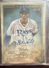 Blake Snell 2016 Topps Five Star - #FSA-BSN Gold 48/50 (AU, RC)