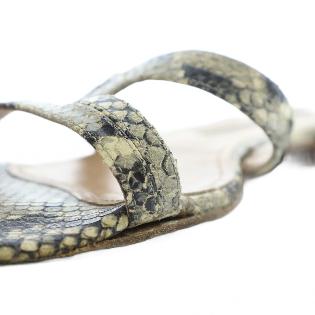 Pellico Sandals Flat Leather Python Pattern 39 24… - image 9