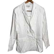 WAYF Double Breasted Blazer M White NWT Jacket Academia Career Coastal Career