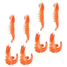 8 Pcs Fake Shrimp Models Lifelike Realistic Cooked Simulated Food Shrimps