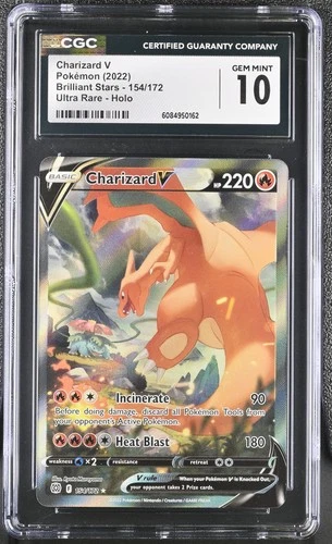 Charizard V 154/172 Ultra Rare Holo Brilliant Stars Pokemon CGC 10 Gem Mint *162