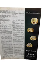 1985 Zales The Man's Diamond Men's Rings Vintage Print Ad Gold Jewelry