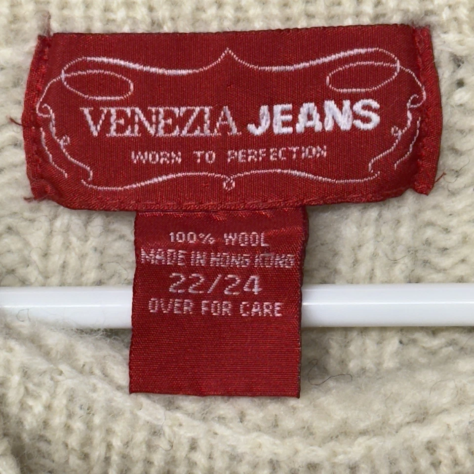 Suéter Mujer VENEZIA JEANS Patrón Copo de Nieve Nórdico 100% Lana 22/24 Usado en Excelente Condición Foto 4 de 4